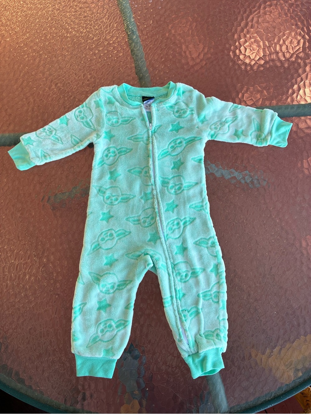 Star Wars Baby Yoda Soft Mint Green Fleece Baby One-Piece 2 Toddler